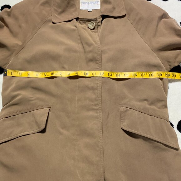 Vintage 80s 90s Trench Coat Overcoat Khaki Tan Long Classic Raincoat - Picture 12 of 16